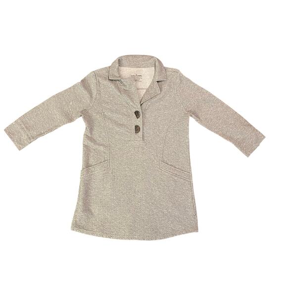 Neon Buddha Small Oversized Chunky Wood Buttons Soft Gray Logo Cardigan Pullover - Picture 3 of 11